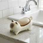 Porte-savon chat en céramique, décoration salle de bain, organisateur lavabo