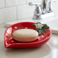 Porte-savon en céramique fraise, support kawaii baies, organisateur salle de bain fruit, décoration