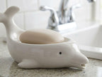Porte-savon dauphin en céramique blanche, décoration salle de bain kawaii