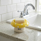 Porte-savon champignon rouge céramique kawaii décoration salle de bain