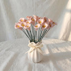 Tige de lys calla en céramique 25 cm, fleur sculptée émaillée brillante, décoration intérieure