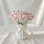 Tige de fleur en céramique émaillée à la main, pensée à cinq pétales, décoration florale pour vase, 25 cm, plusieurs couleurs