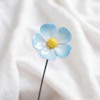 Céramique Tige de Fleur Cosmos Émaillée Décoration Intérieur 4,6 cm