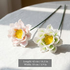 Fausses tiges de lotus en argile sculptée à la main, décoration d'intérieur pour vase, jaune/blanc/vert/orange/rose
