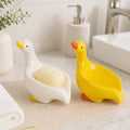 Porte-savon canard en céramique émaillé blanc, décoration salle de bain