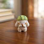 Céramique Lapin Pastèque Figurine de Bureau 5.5 cm