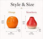 Vase orange en céramique, vase décoratif à fraises, vase à fruits, décoration intérieure bohème