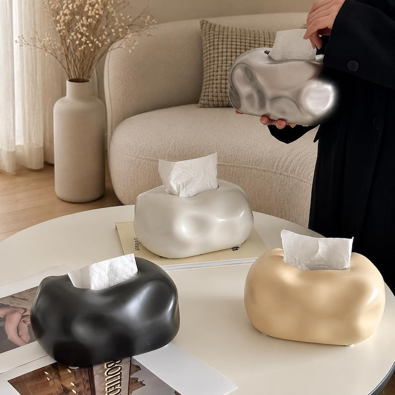 Boîte à mouchoirs en porcelaine minimaliste, style scandinave, support pour mouchoirs