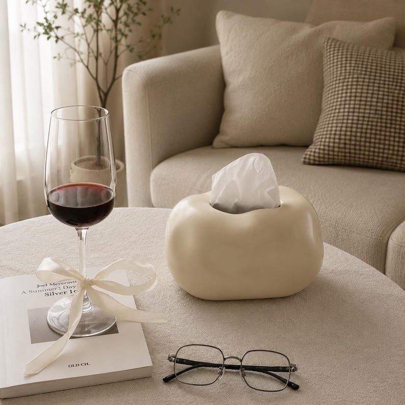 Boîte à mouchoirs en porcelaine minimaliste, style scandinave, support pour mouchoirs