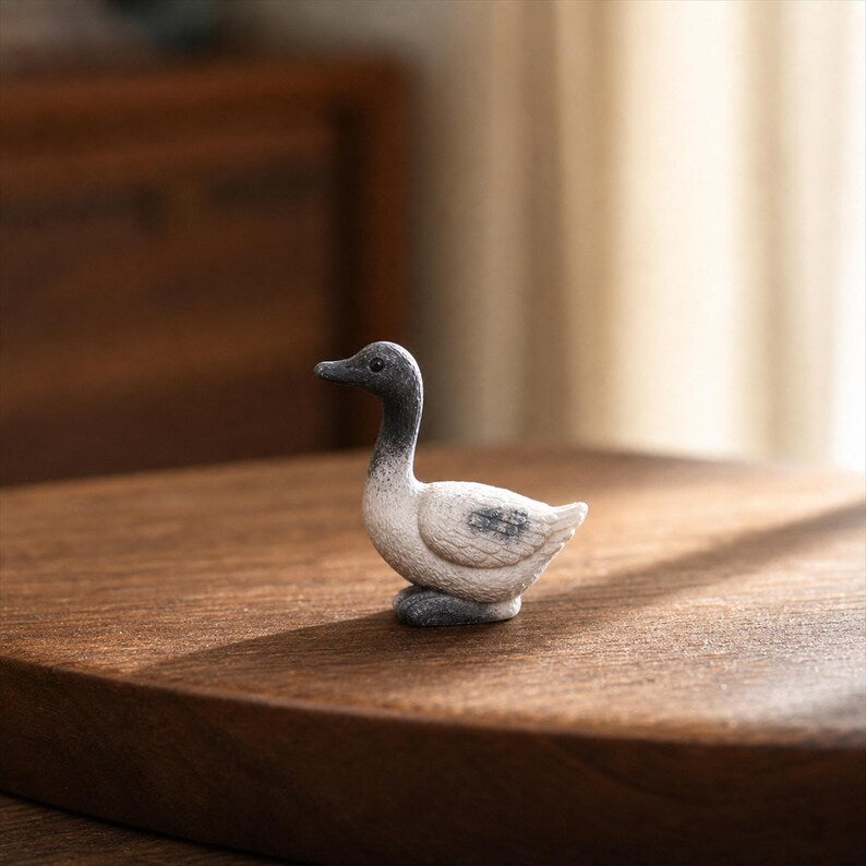 Figurines miniatures animaux en céramique artisanales - Lapin, canard, mouton, souris - Décoration bureau 2-3 cm