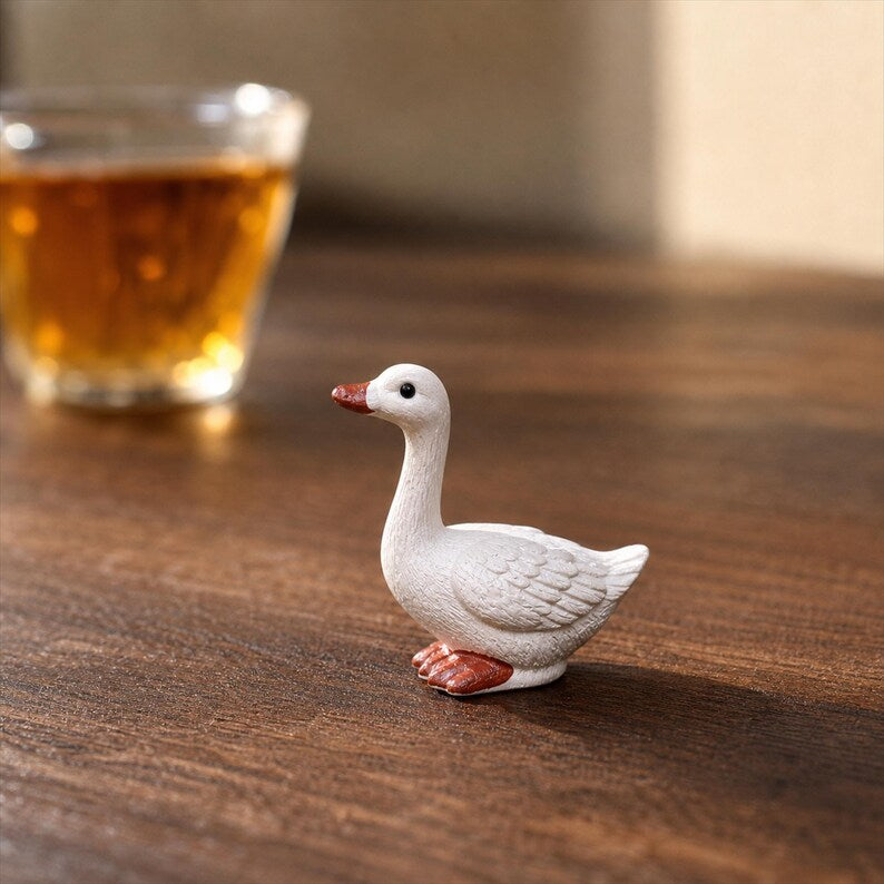 Figurines miniatures animaux en céramique artisanales - Lapin, canard, mouton, souris - Décoration bureau 2-3 cm