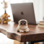 Figurine de bouledogue français en céramique sculptée à la main, statue animal thé couleur mat