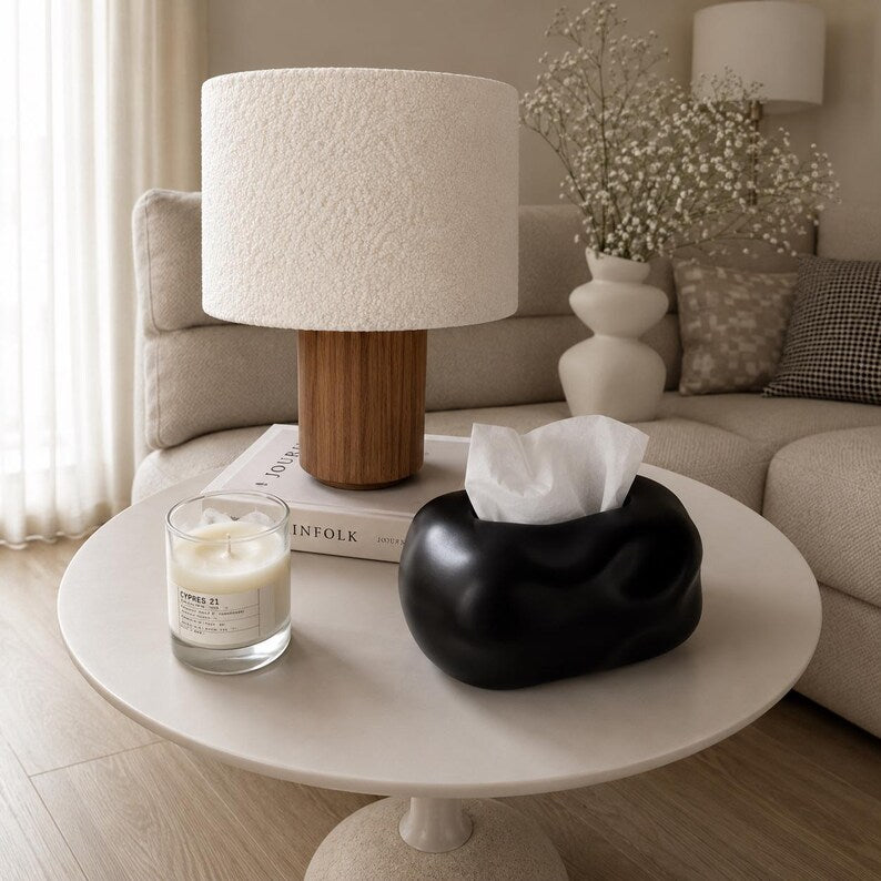 Boîte à mouchoirs en porcelaine minimaliste, style scandinave, support pour mouchoirs