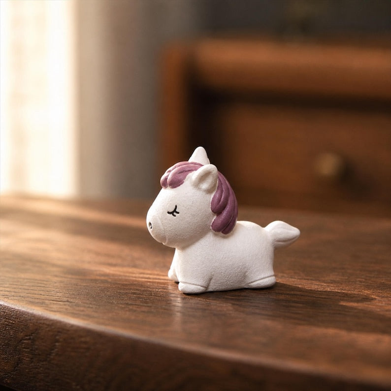 Figurines miniatures animaux en céramique artisanales - Lapin, canard, mouton, souris - Décoration bureau 2-3 cm