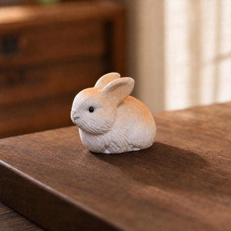 Figurines miniatures animaux en céramique artisanales - Lapin, canard, mouton, souris - Décoration bureau 2-3 cm