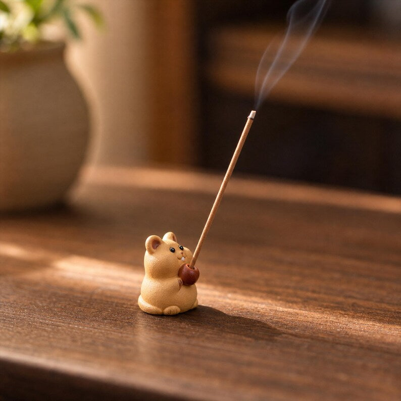 Figurines miniatures animaux en céramique artisanales - Lapin, canard, mouton, souris - Décoration bureau 2-3 cm