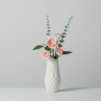 Rose en céramique rose, fleur éternelle faite main pour décoration intérieure
