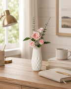 Rose en céramique rose, fleur éternelle faite main pour décoration intérieure